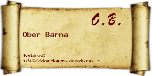 Ober Barna névjegykártya